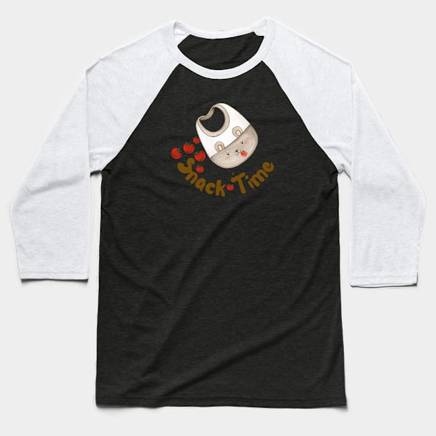 Snack Time Baseball T-Shirt by Onyi